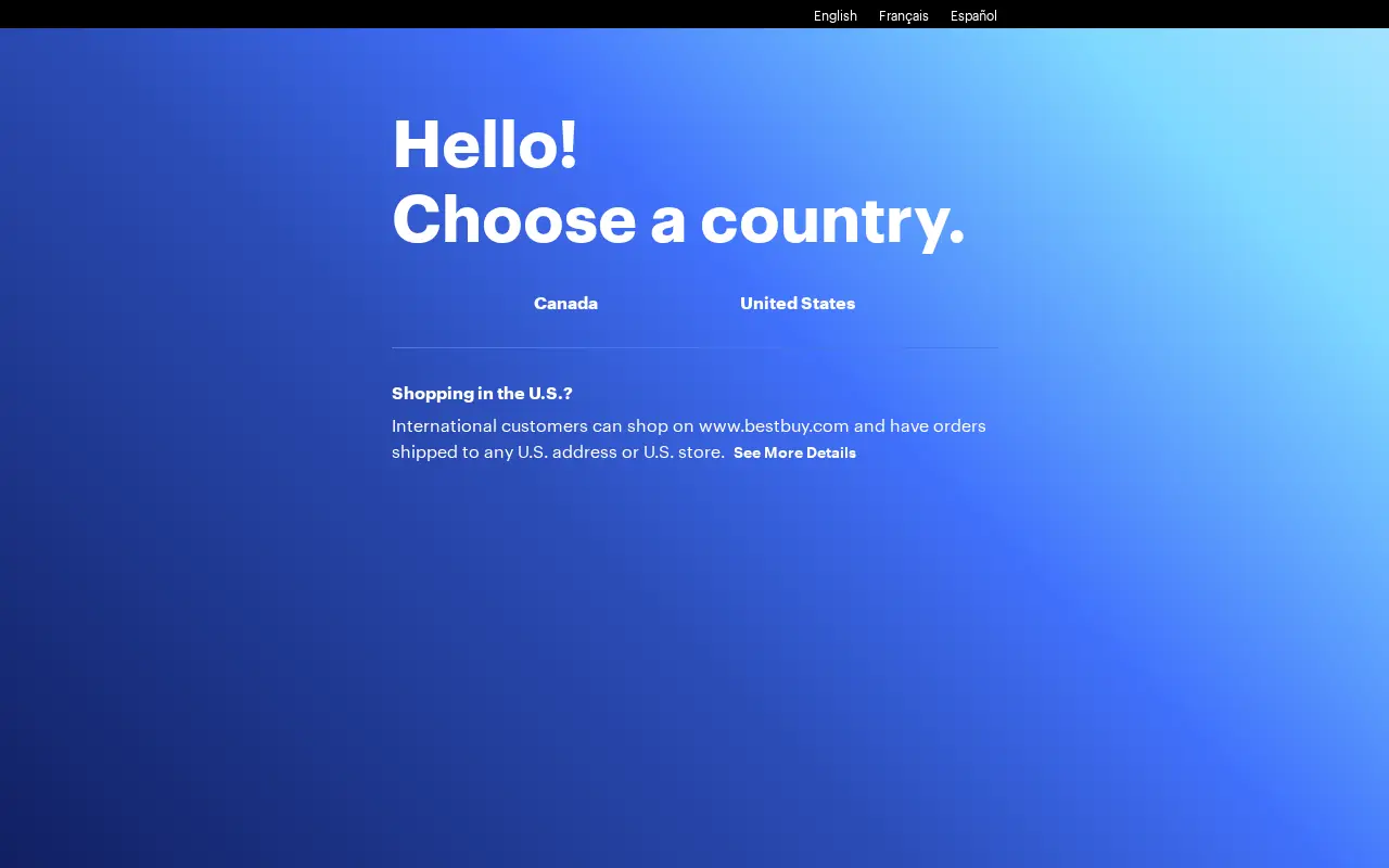 Homepage of Best Buy at bestbuy.com