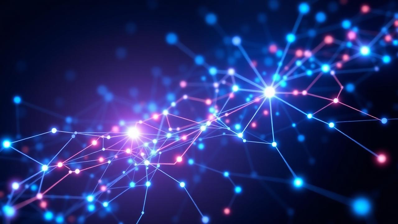 Neural network diagram representing agentic SEO